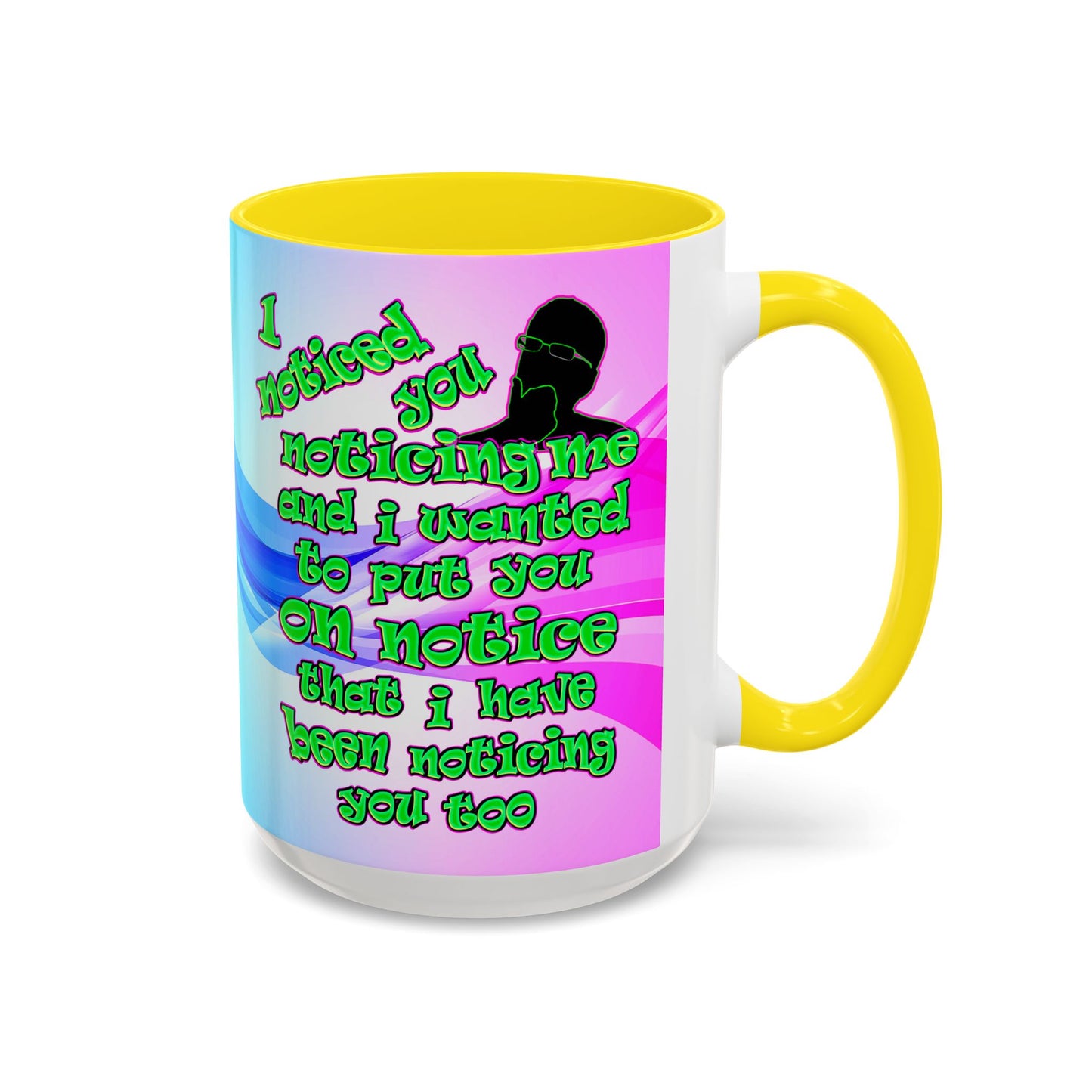 noticed you noticing - Accent Mug (light blue-pink wave)