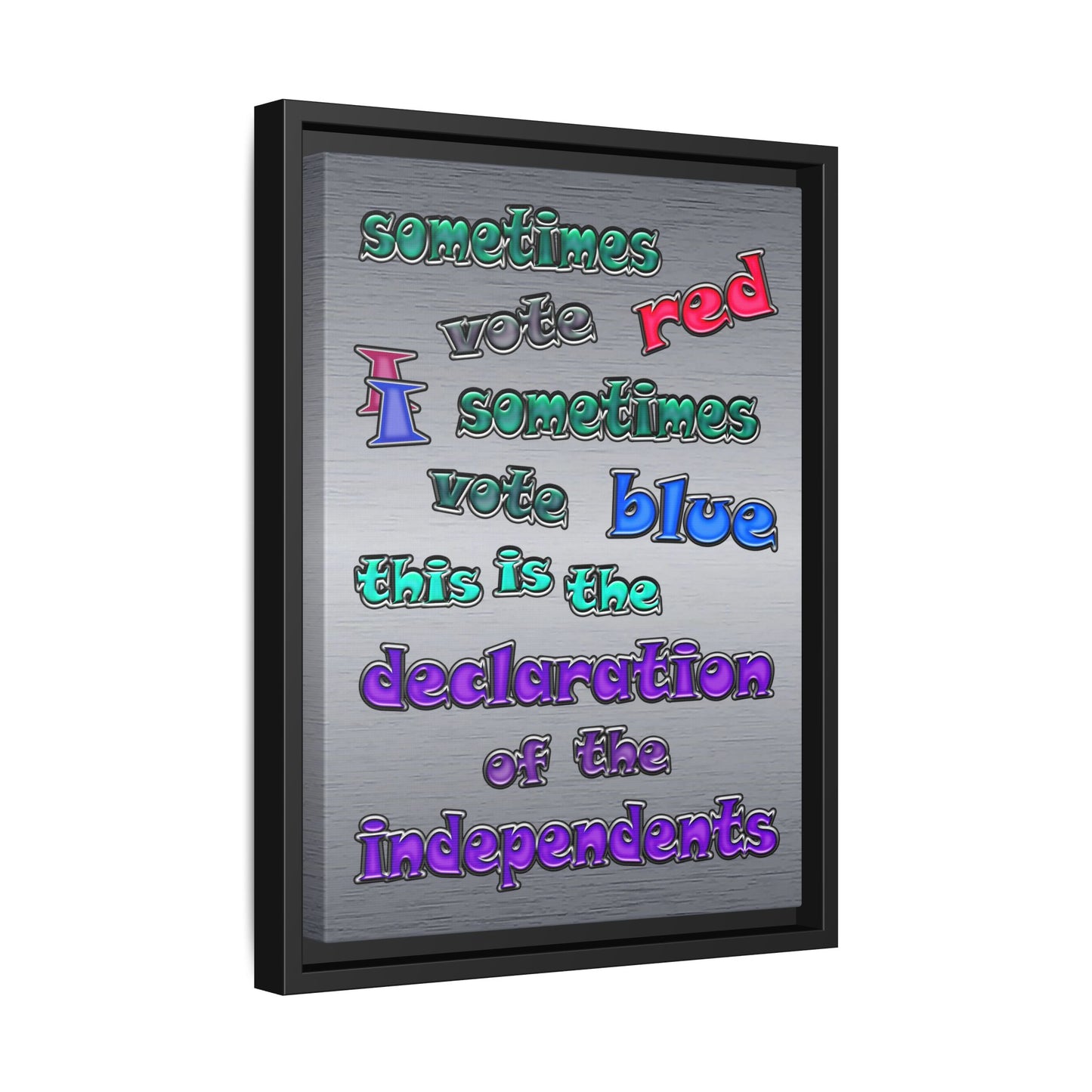 declaration of the independents - framed canvas art (brushed nickel)