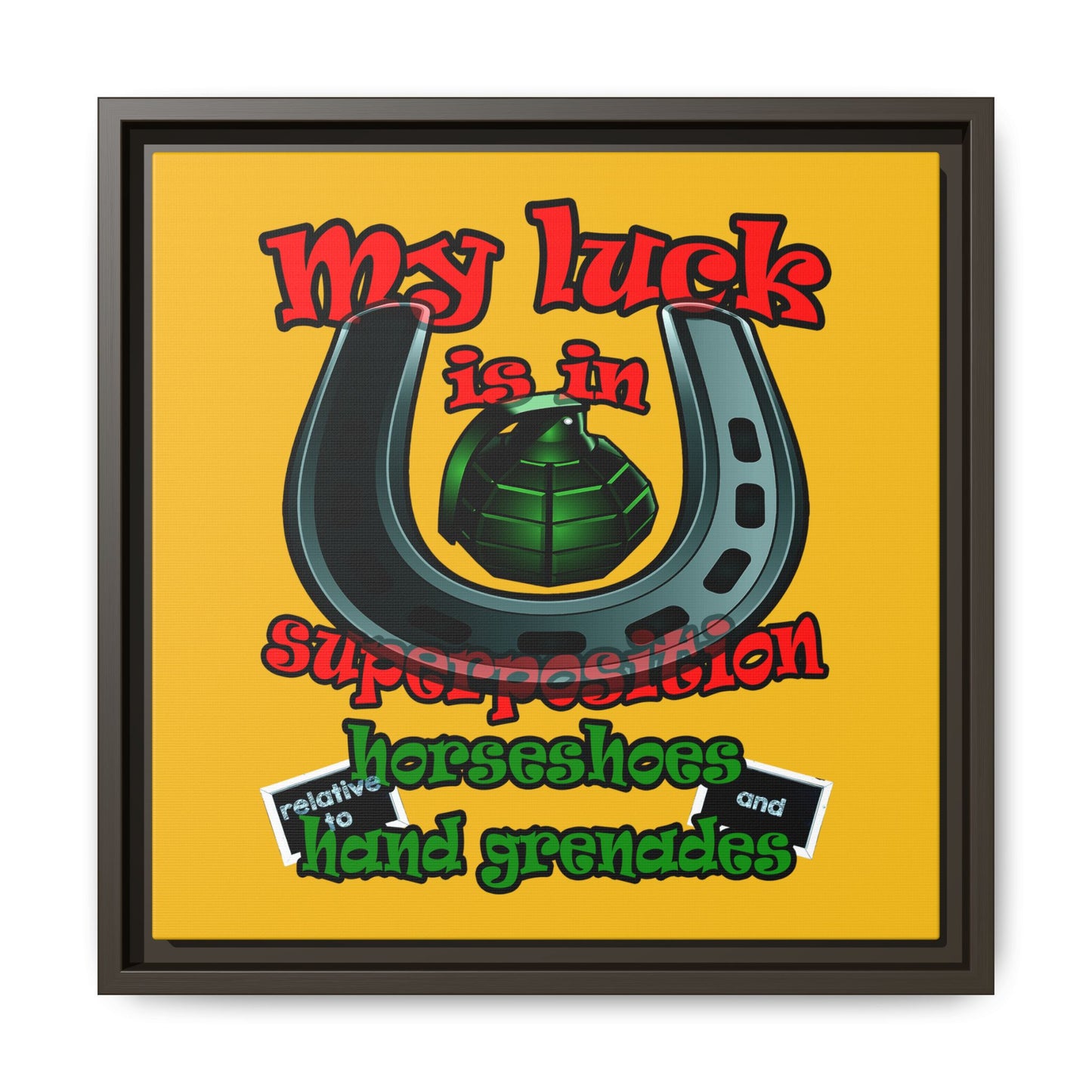 my luck - framed canvas art (yellow)