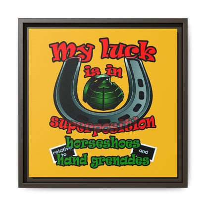 my luck - framed canvas art (yellow)