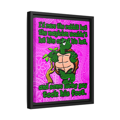 turtle race - framed canvas art (pink swirl)
