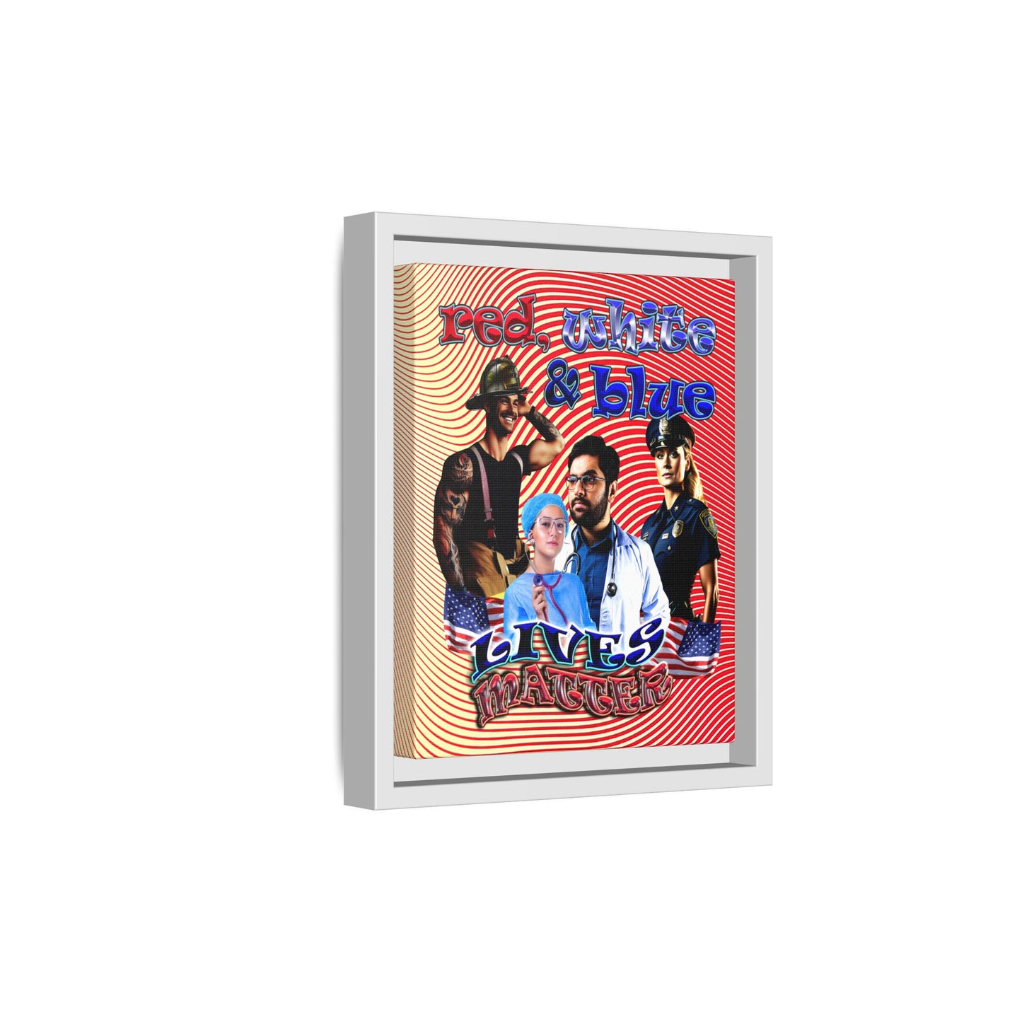 rw&b lives matter - framed canvas art (yellow-orange wave)