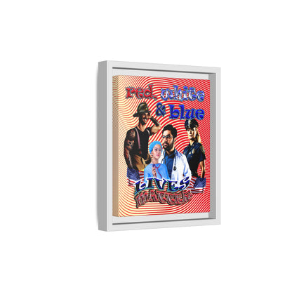 rw&b lives matter - framed canvas art (yellow-orange wave)