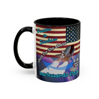 shoot for the stars - Accent Mug (grey-pink wave)