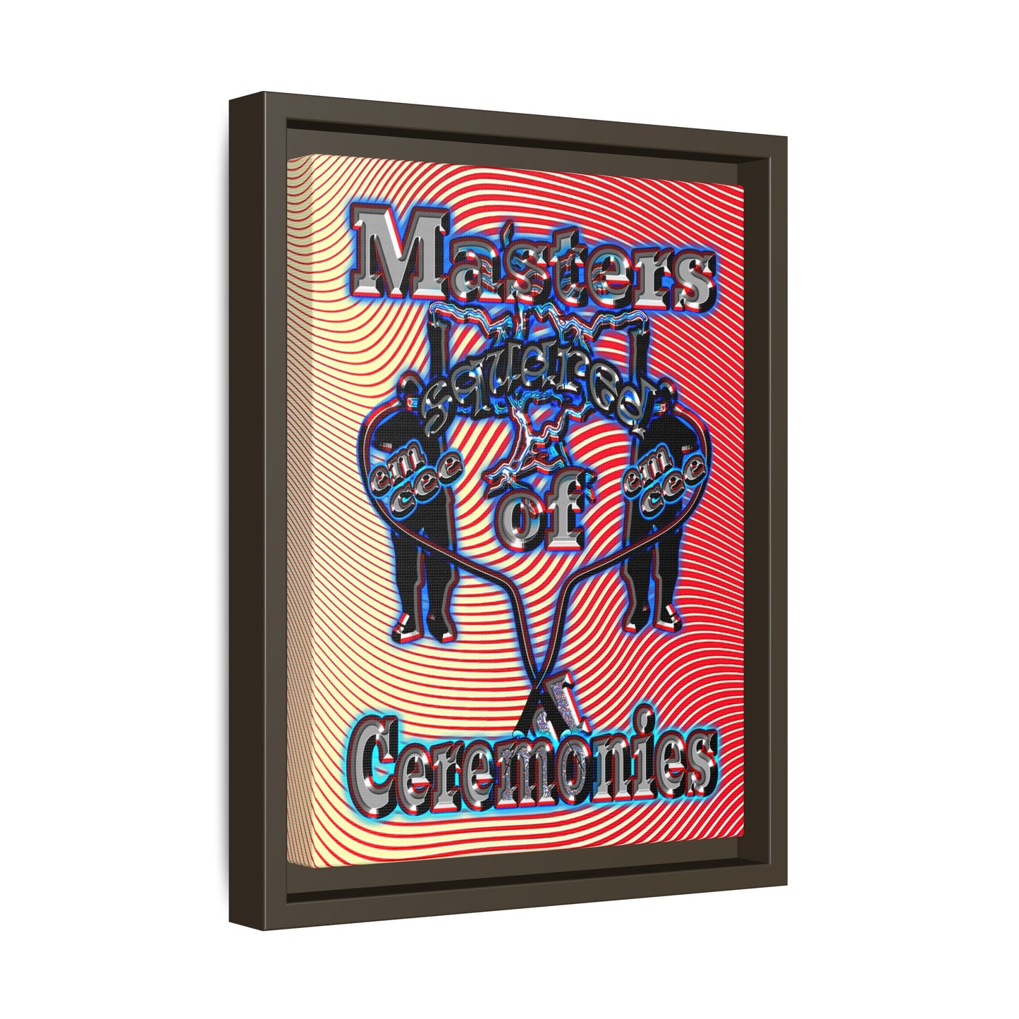 em cee squared - framed canvas art (yellow-orange wave)