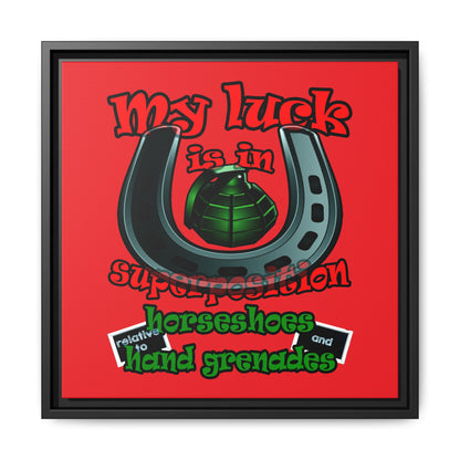 my luck - framed canvas art (red)