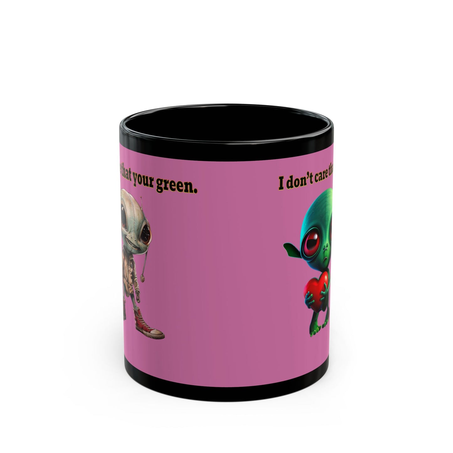 I don't care that your grey - Black Mug (light pink)