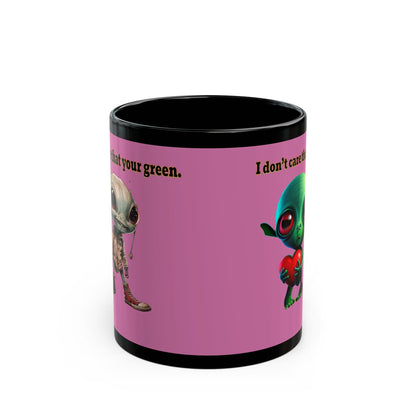 I don't care that your grey - Black Mug (light pink)
