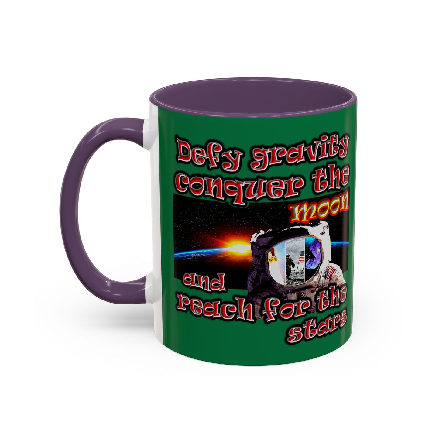 defy conquer reach - Accent Mug (dark green)