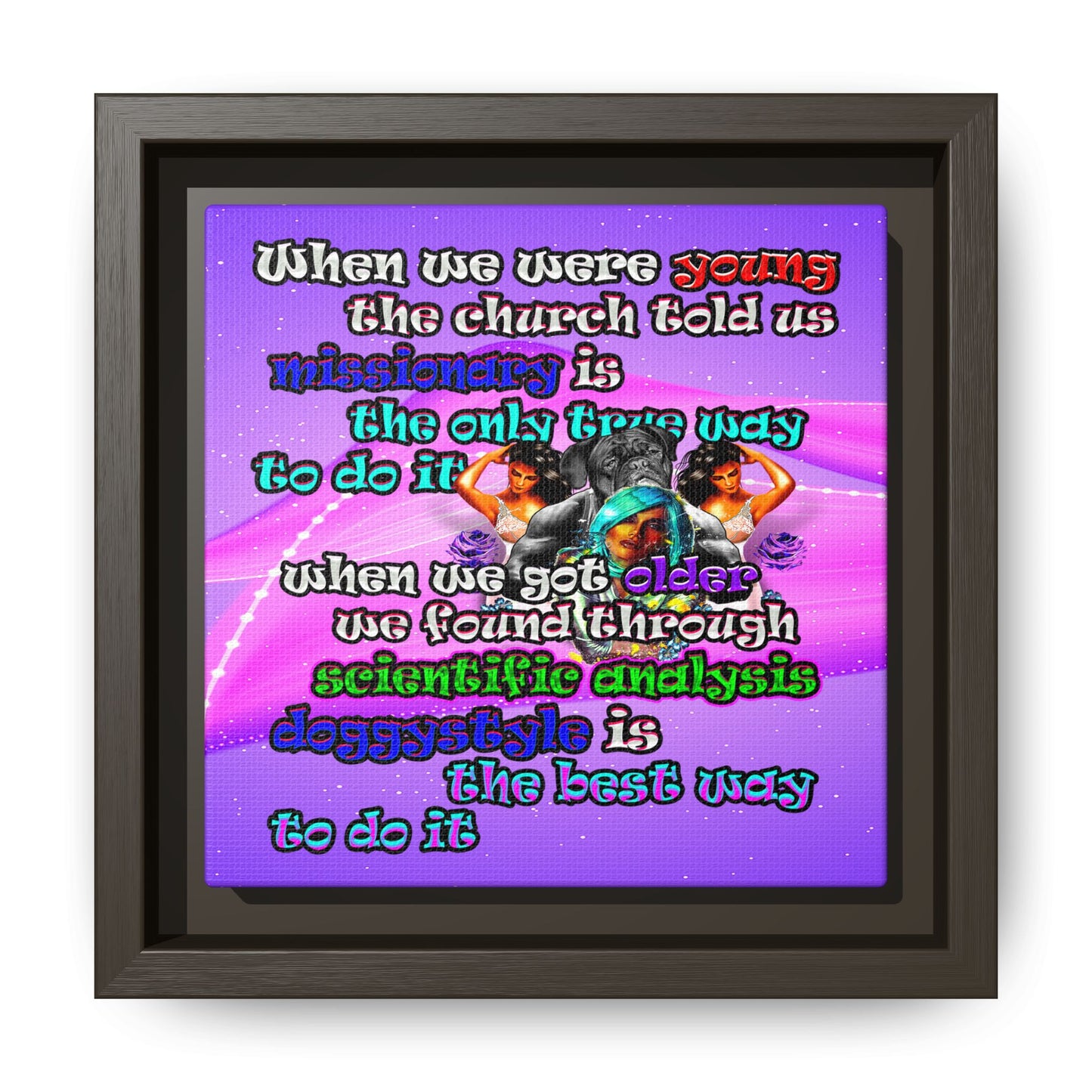 doggystyle - framed canvas art (purple-pink wave)