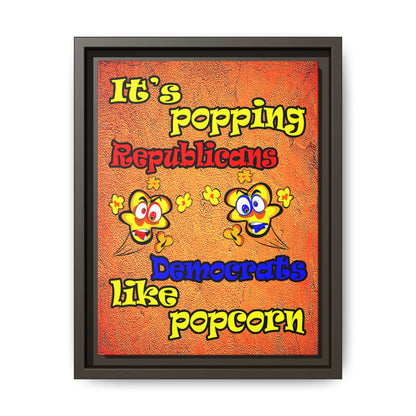 popping like popcorn - framed canvas art (burnt orange)