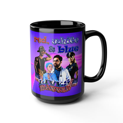 rw&b lives matter - Black Mug (purple-pink wave)