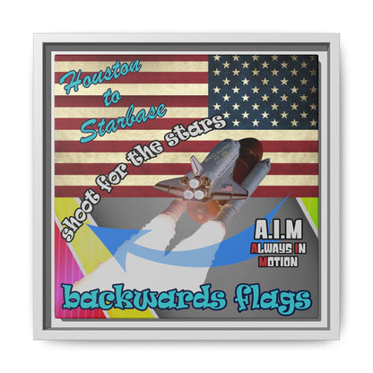 shoot for the stars - framed canvas art (rainbow split)