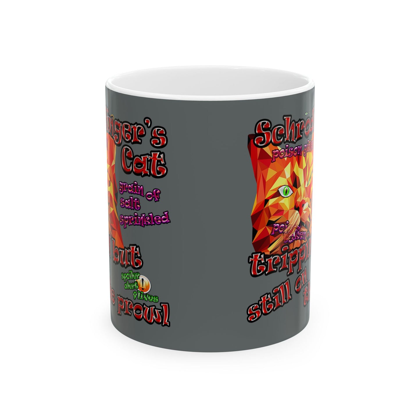 schrodinger's cat - White Mug (dark grey)