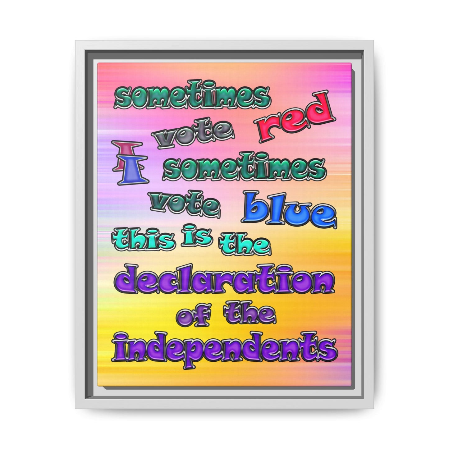 declaration of the independents - framed canvas art (color blur)
