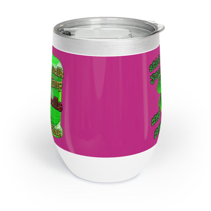 celtics logo - Chill Wine Tumbler (pink)