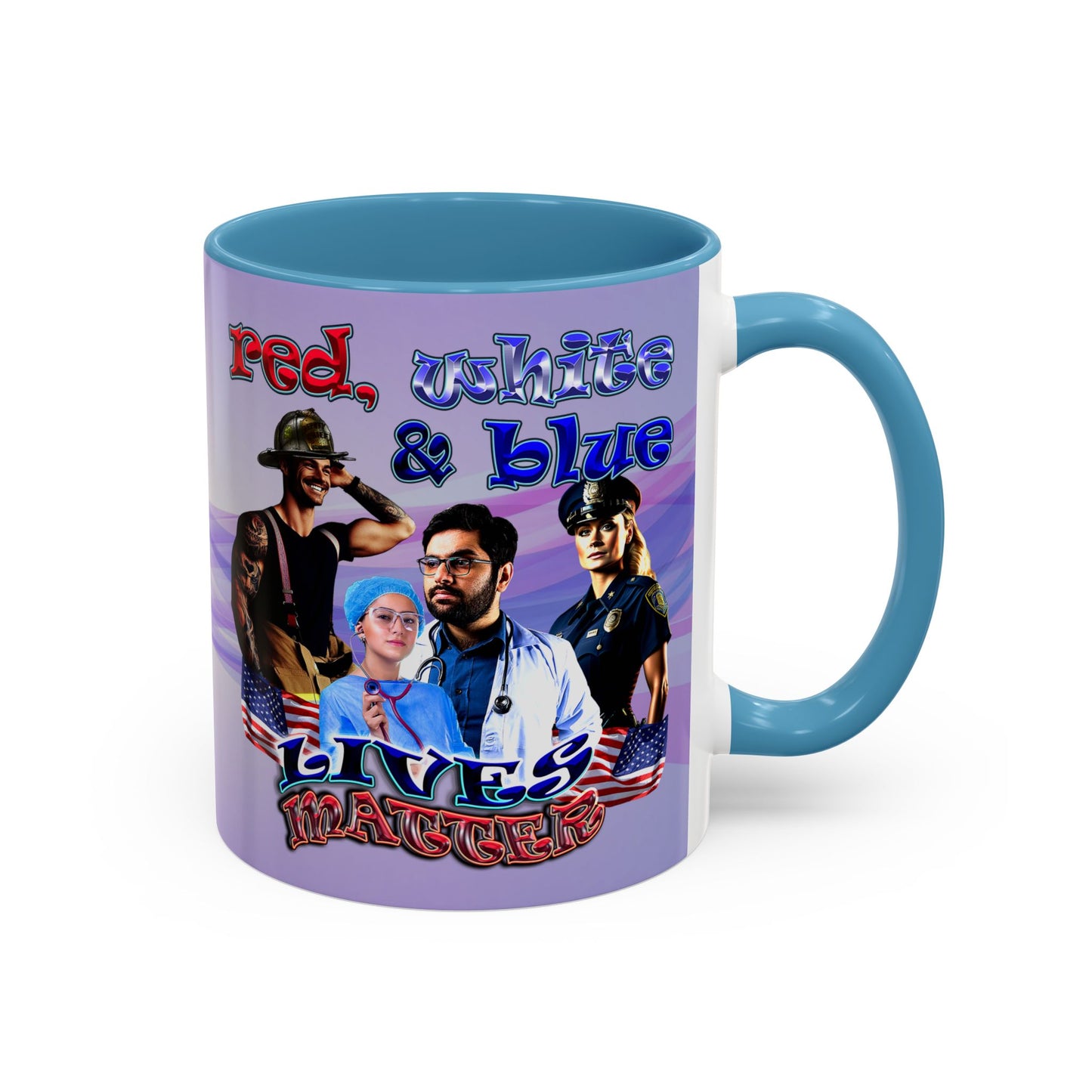 rw&b lives matter - Accent Mug (light blue-pink wave)