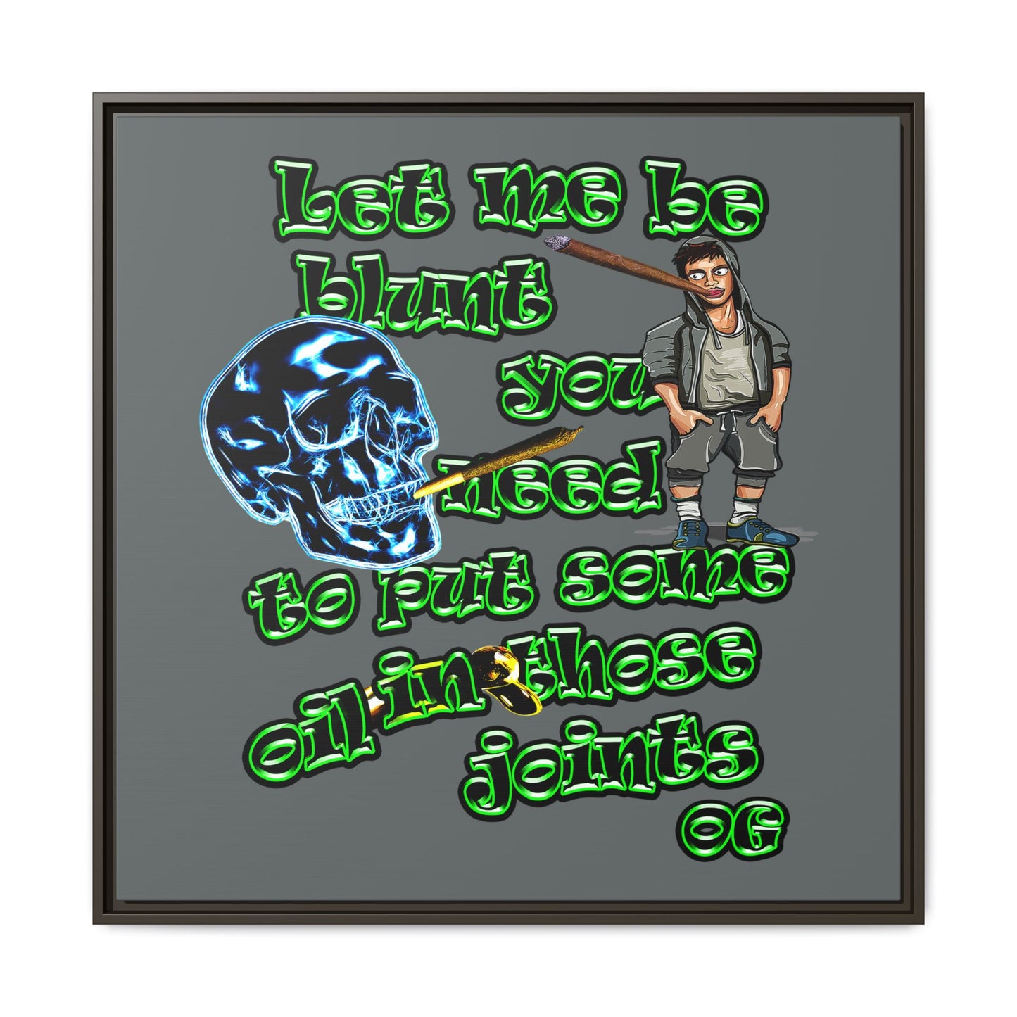 og - framed canvas art (dark grey)