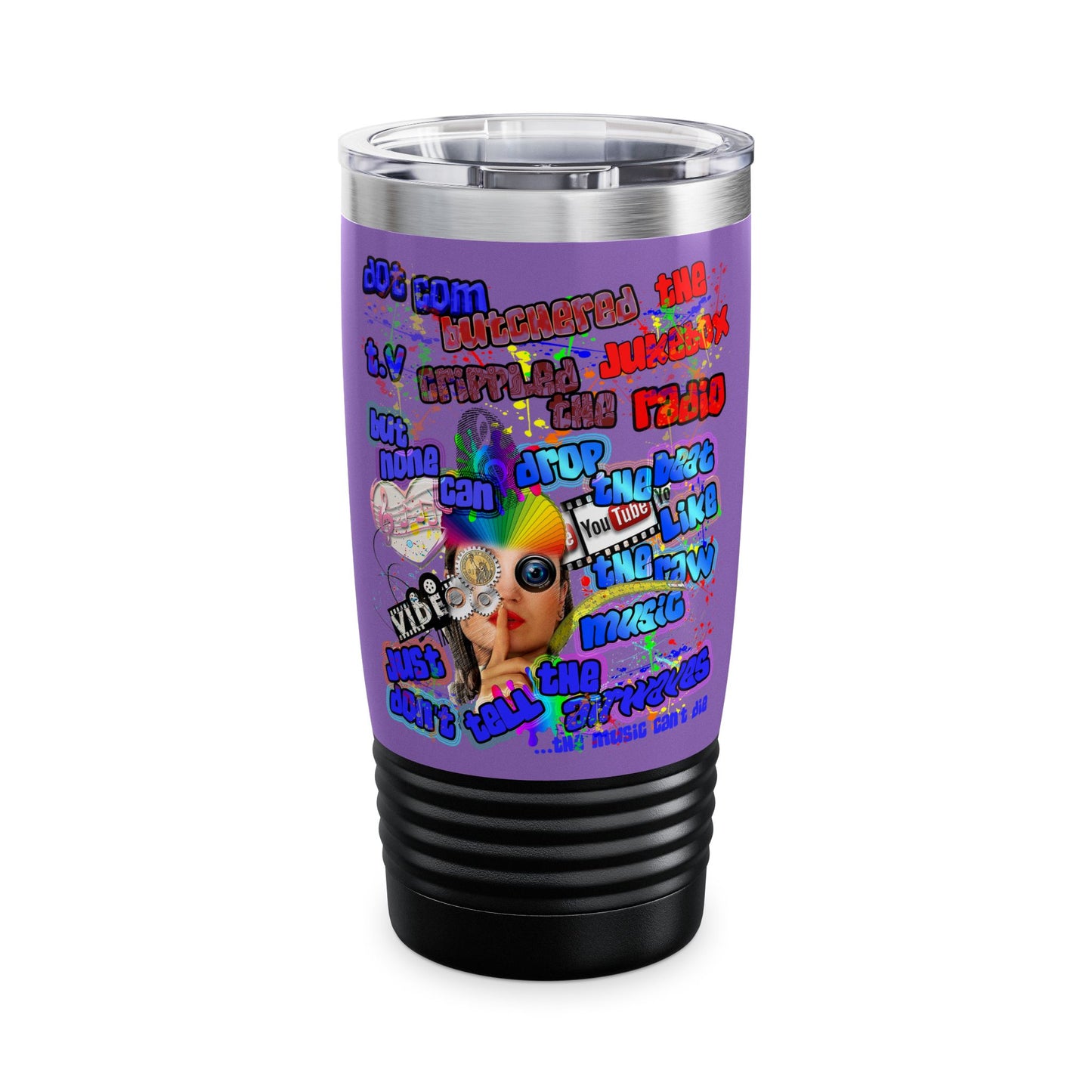 drop the beat - Ringneck Tumbler, 20oz (light purple)