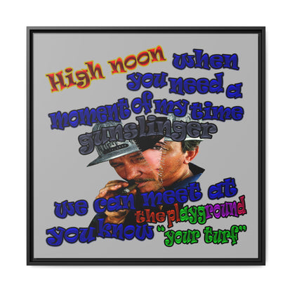 high noon - framed canvas art (light grey)