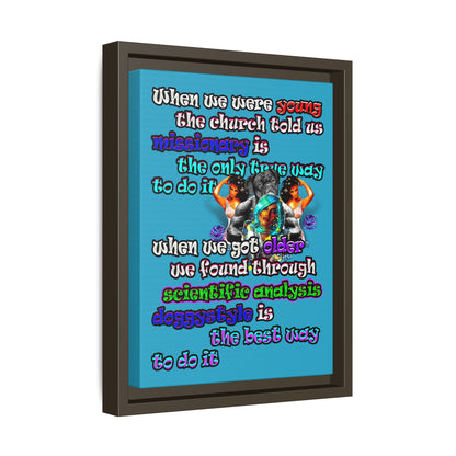 doggystyle - framed canvas art (turquoise)