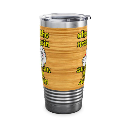 shoot the moon again - Ringneck Tumbler, 20oz (butterscotch wood finish)