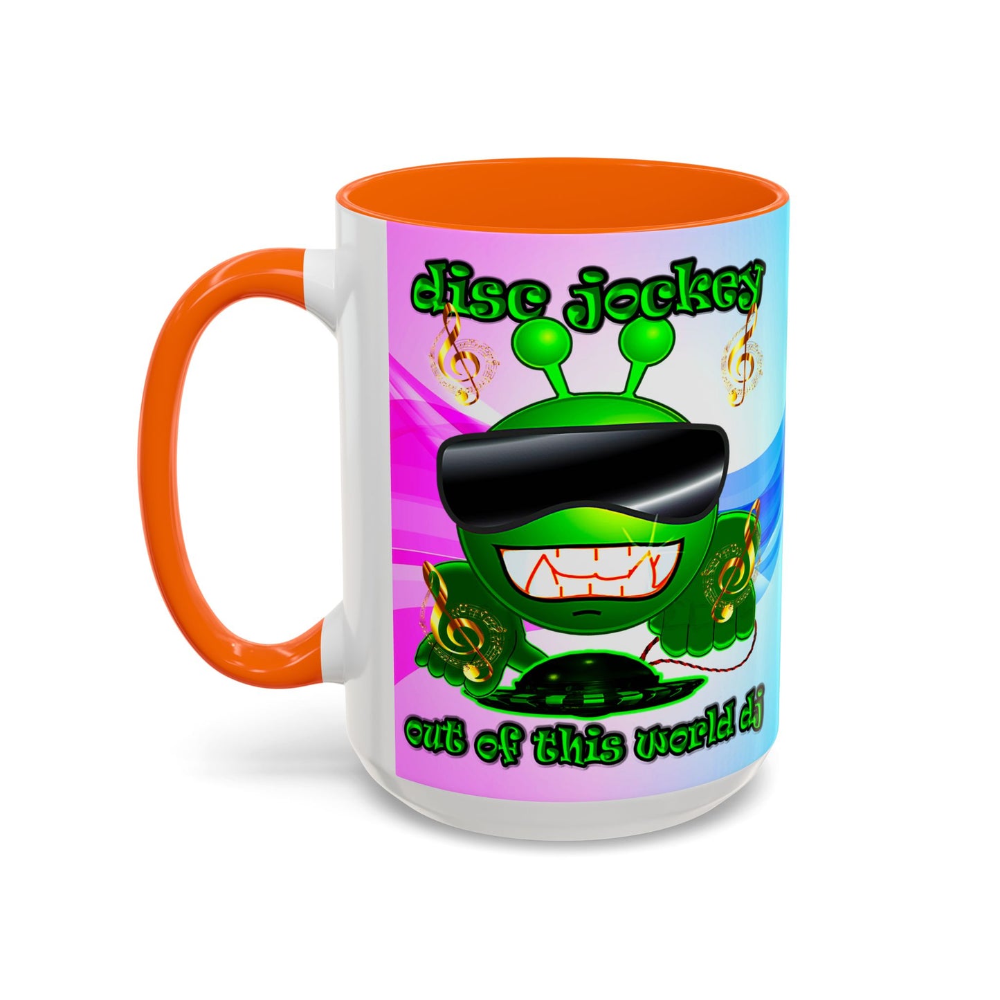 disc jockey - Accent Mug (light blue-pink wave)