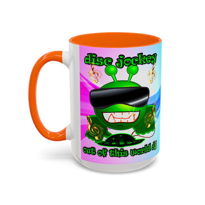 disc jockey - Accent Mug (light blue-pink wave)