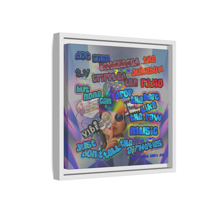 drop the beat - framed canvas art (grey-pink wave)