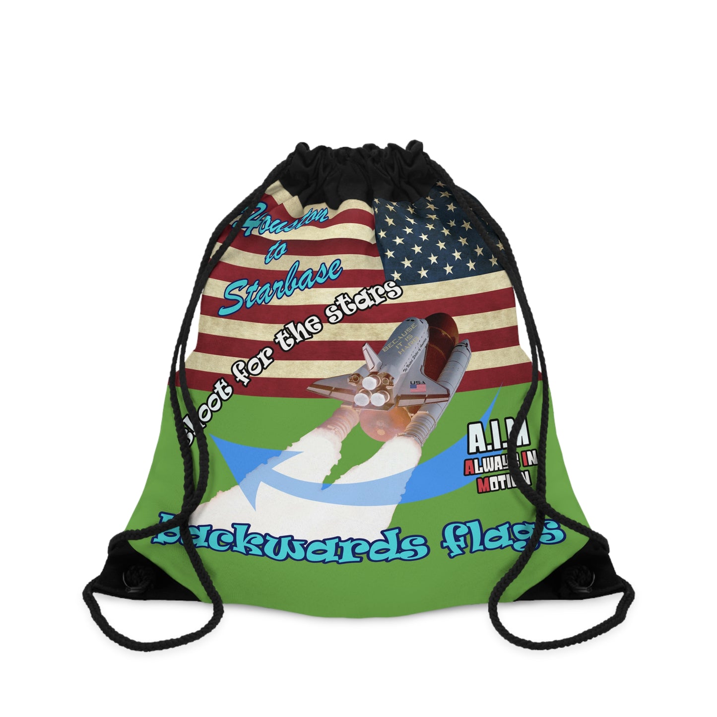 shoot for the stars - Drawstring Bag (green)