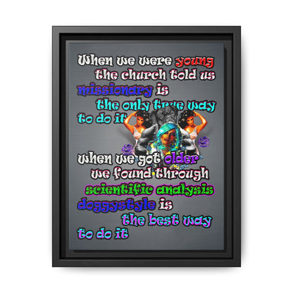 doggystyle - framed canvas art (grey-light grey)