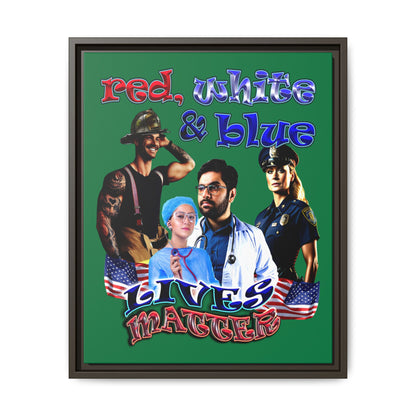 rw&b lives matter - framed canvas art (dark green)