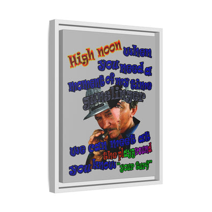 high noon - framed canvas art (light grey)