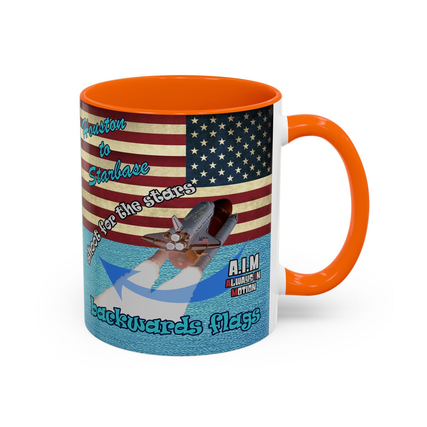 shoot for the stars - Accent Mug (faded blue)