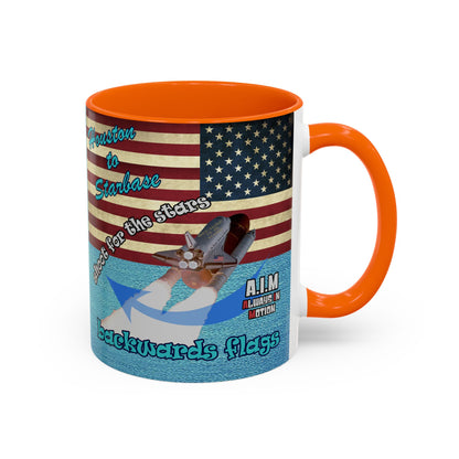shoot for the stars - Accent Mug (faded blue)