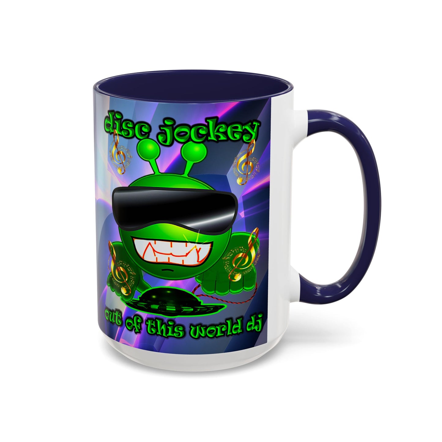 disc jockey - Accent Mug (grey-pink wave)