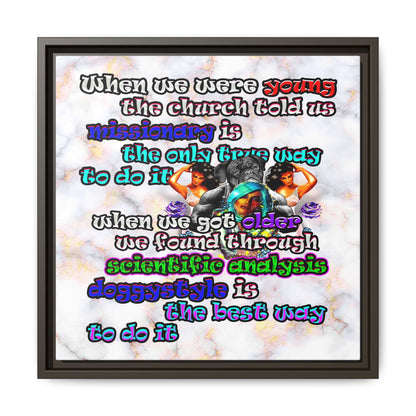 doggystyle - framed canvas art (white marble)