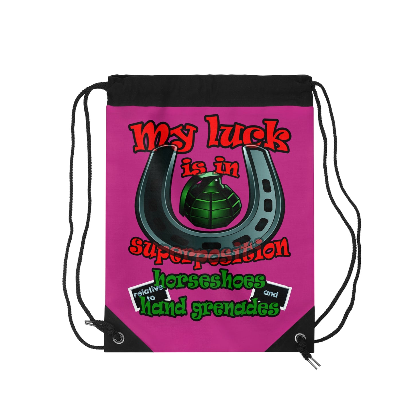 my luck - Drawstring Bag (pink)