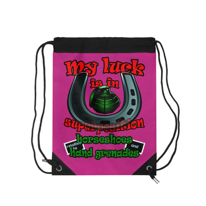 my luck - Drawstring Bag (pink)