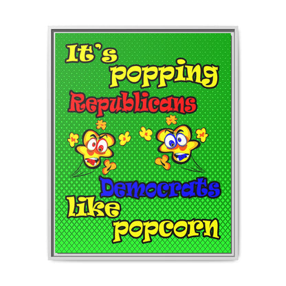popping like popcorn - framed canvas art (logo green)