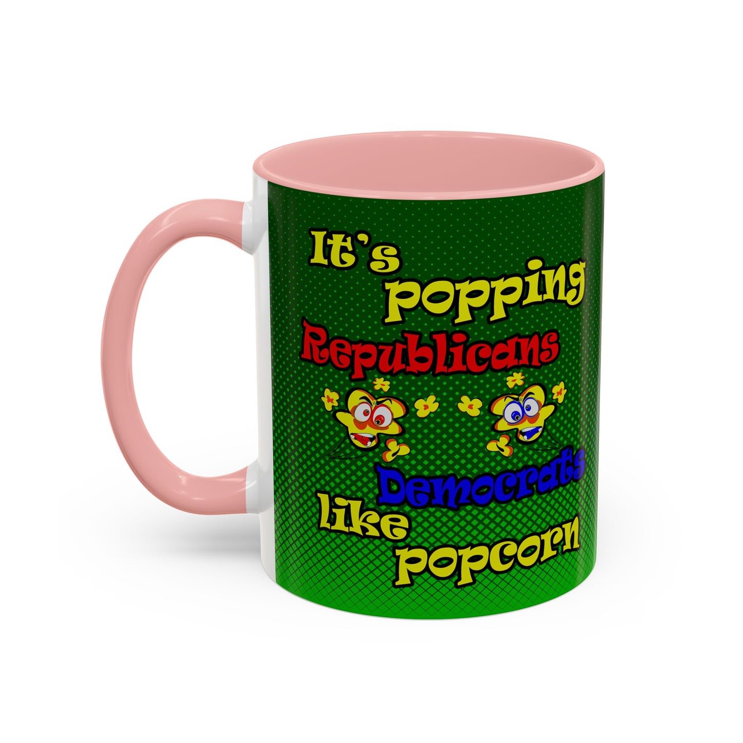 popping like popcorn - Accent Mug (logo green)
