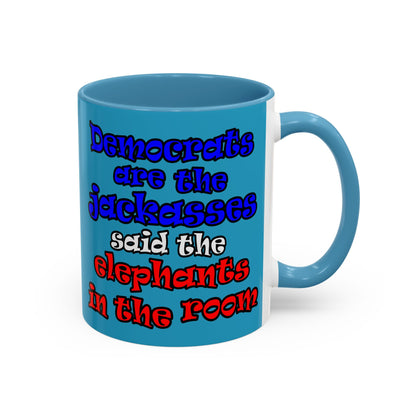 donkeys and elephants - Accent Mug (turquoise)