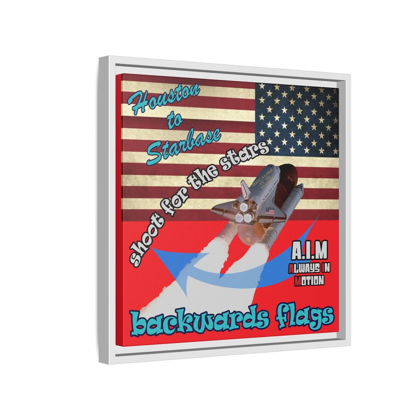 shoot for the stars - framed canvas art (red)