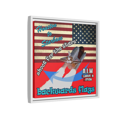 shoot for the stars - framed canvas art (red)