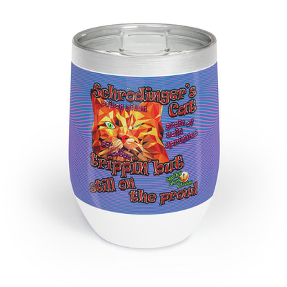 schrodinger's cat - Chill Wine Tumbler (light blue-purple wave)