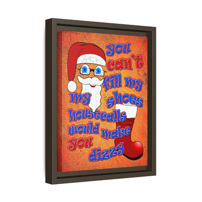 santa's shoes - framed canvas art (burnt orange)
