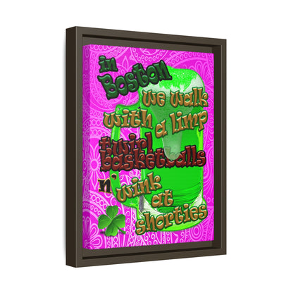 celtics logo - framed canvas art (pink swirl)