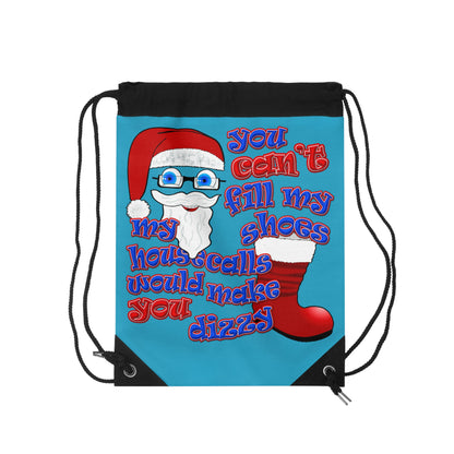 santa's shoes - Drawstring Bag (turquoise)