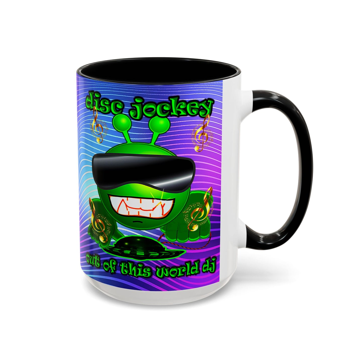disc jockey - Accent Mug (purple wave)