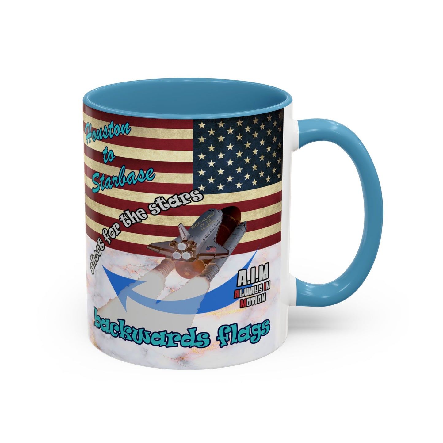 shoot for the stars - Accent Mug (white marble)